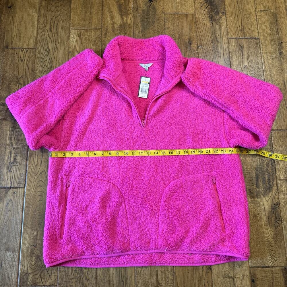 NWT Crown & Ivy Sherpa Fleece Half Zip Jacket Coat Pink, Women's X-Large - Picture 4 of 6